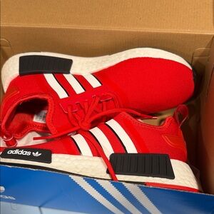 adidas Kids Red Sneakers with White 3-Stripes